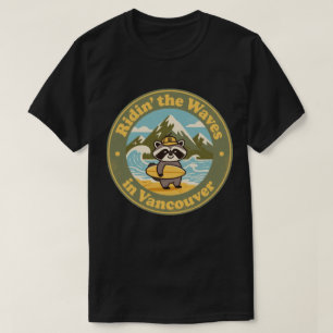 Camiseta Vintage Vancouver Raccoon Surfer