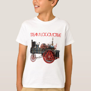 Camiseta VINTAGE VAPOR LOCOMOTIVO rojo blanco