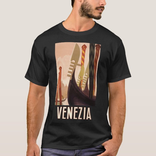 Camiseta Vintage Venice Italy Gondola Travel (Anverso)