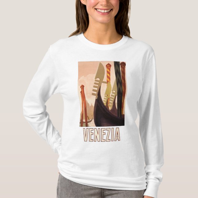 Camiseta Vintage Venice Italy Gondola Travel (Anverso)