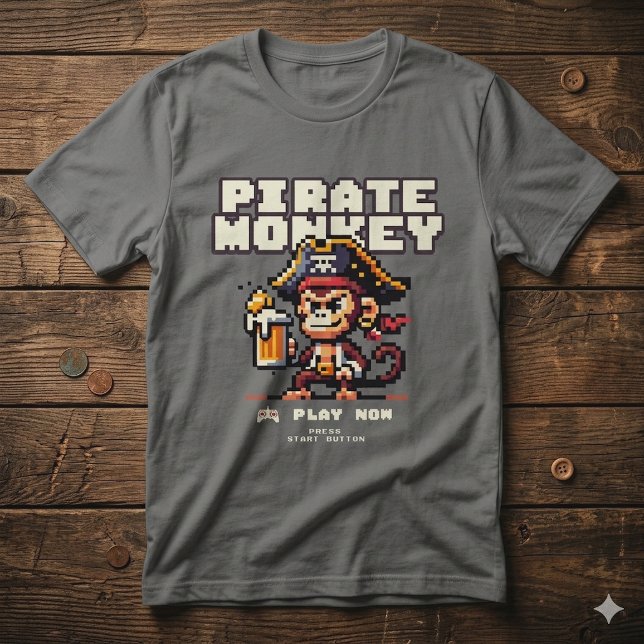 Camiseta Vintage Video Game Pirate Monkey T-Shirt (Subido por el creador)