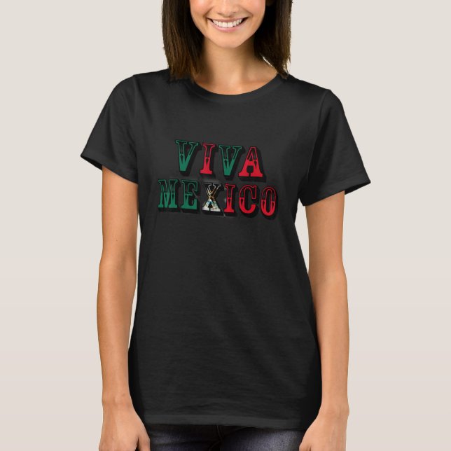 Camiseta Vintage Viva Mexico Mexican Flag (Anverso)