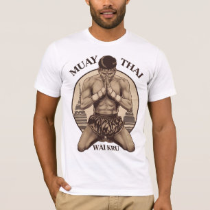 Camiseta Vintage Wai Kru T-Shirt   Art Deco retro muay tail