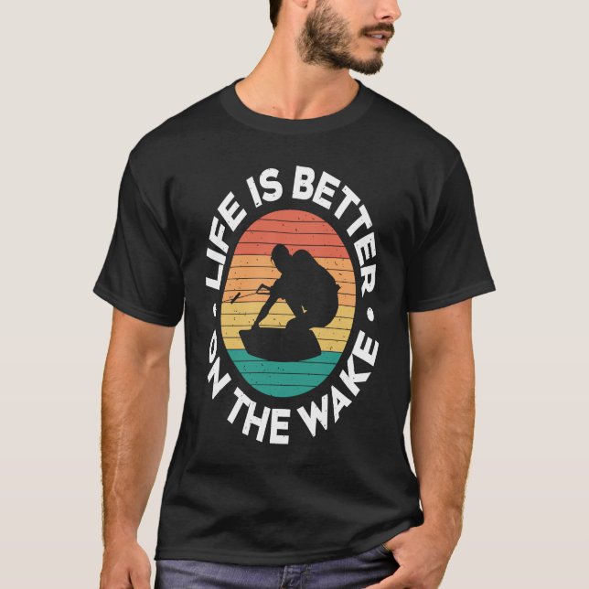 Camiseta Vintage Wakeboarding   On The Wake (Anverso)