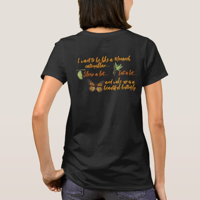 Camiseta Vintage Wash de mariposa monarca (Reverso)