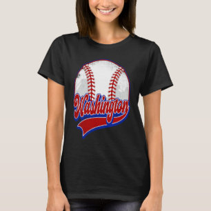 Camiseta Vintage Washington Cityscape Baseball Player y