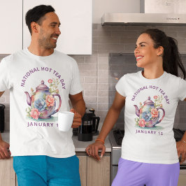 Camiseta Vintage Watercolor Floral Tetera Nacional Té Calie