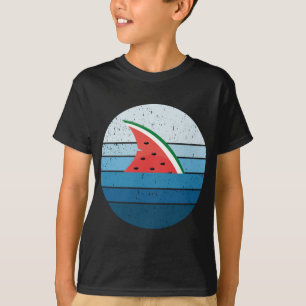 Camiseta Vintage Watermelon Fruit Shark Finalizando la Vaca