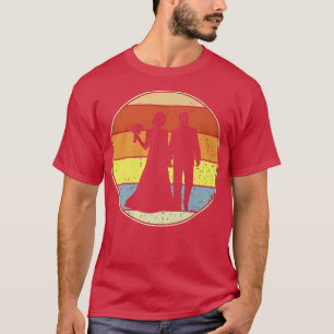 Camiseta Vintage Wedding Retro Wedding Bride Groom Cuet Eve