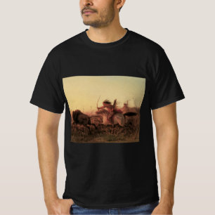 Camiseta Vintage West, Caza de Búfalos Indios por Charles W