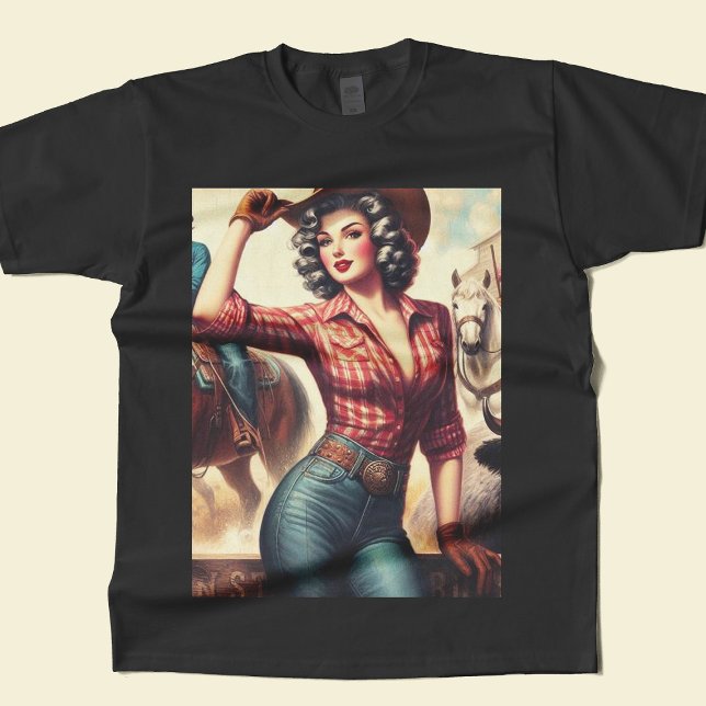 Camiseta Vintage Western Cowgirl (Subido por el creador)
