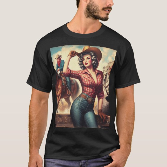 Camiseta Vintage Western Cowgirl (Anverso)