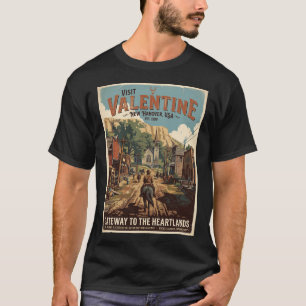 Camiseta Vintage Western Town Valentine Travel Poster Art P