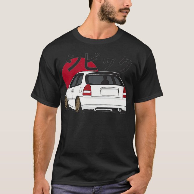 Camiseta Vintage White Hatch EK JDM Premium  (Anverso)