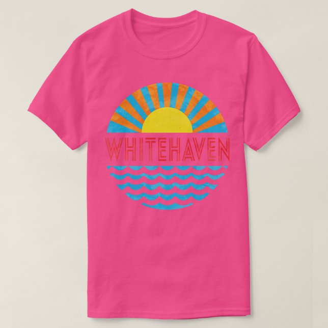 Camiseta Vintage Whitehaven Beach Sun And Waves (Diseño del anverso)