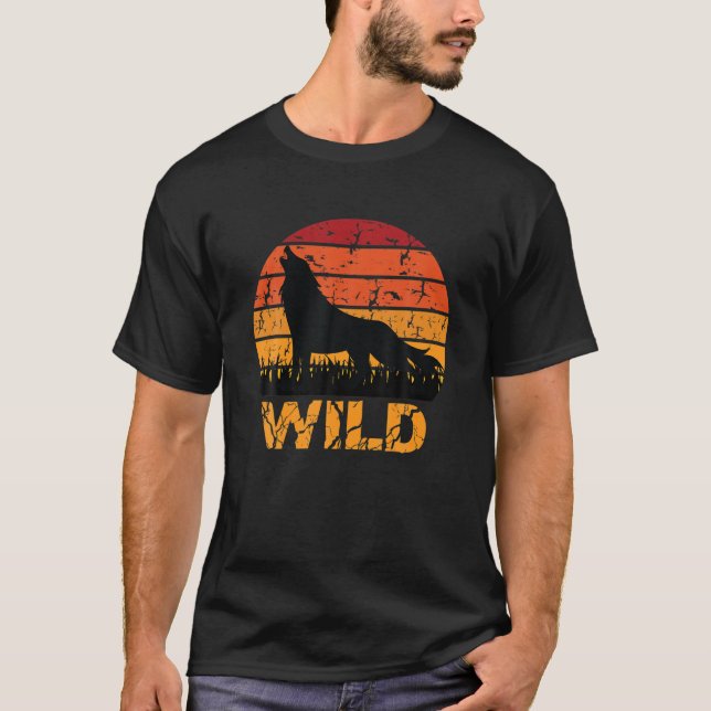 Camiseta Vintage Wild Wolf Wildlife Howling (Anverso)