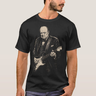 Camiseta Vintage Winston Churchill tocando la guitarra