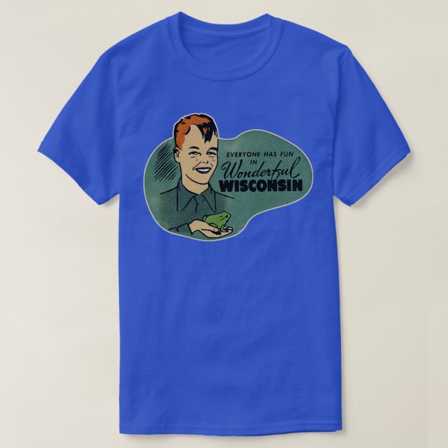 Camiseta Vintage Wisconsin Tourist Frog Weird Kid TShirt (Diseño del anverso)
