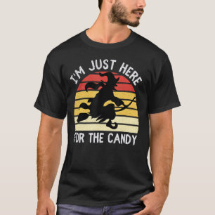 Camiseta Vintage Witch Halloween Flying Broom