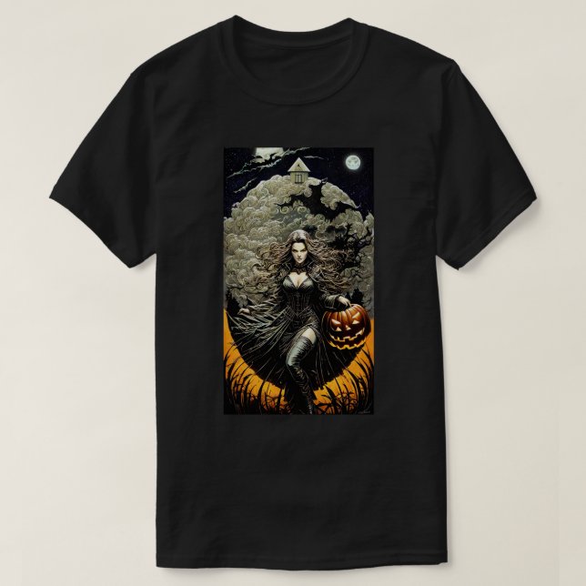 Camiseta Vintage Witch Halloween T-Shirt (Diseño del anverso)