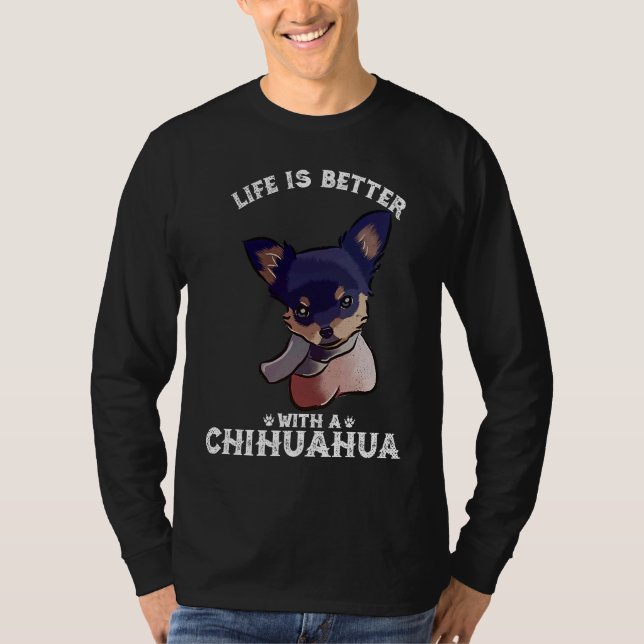 Camiseta Vintage  With A Chihuahua  Pet Dog (Anverso)