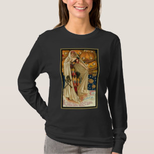 Camiseta Vintage Woman with Cape Halloween Dark Tees