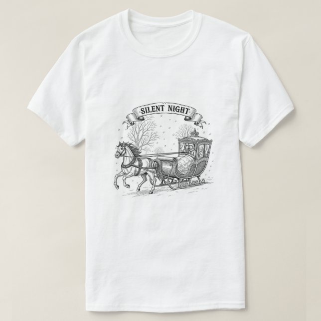 Camiseta  Vintage Woodcut Christmas Tee (Diseño del anverso)