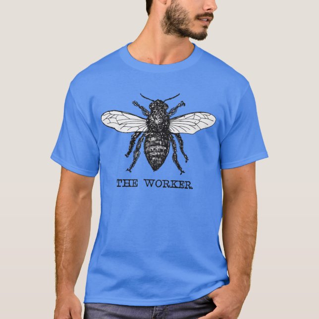 Camiseta Vintage Worker Bee Ilustracion Art (Anverso)