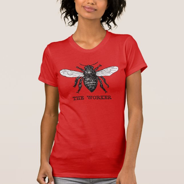 Camiseta Vintage Worker Bee Ilustracion Art (Anverso)