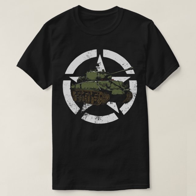 Camiseta Vintage WW2 Sherman Tank (Diseño del anverso)