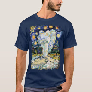 Camiseta Vintage Yellowstone Old Faithful Estilo Van Gogh
