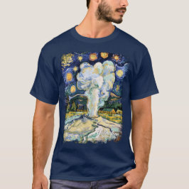 Camiseta Vintage Yellowstone Old Faithful Van Gogh Style