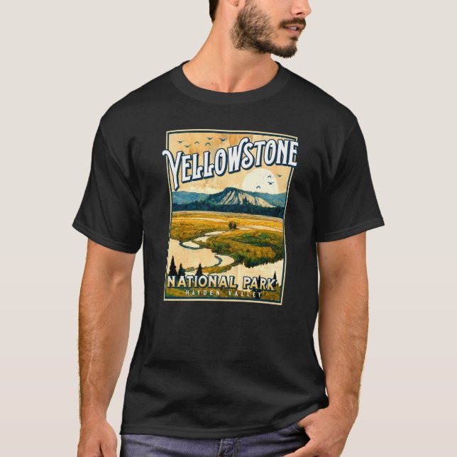 Camiseta Vintage Yellowstone Park Poster Hayden Valley Dolo (Anverso)