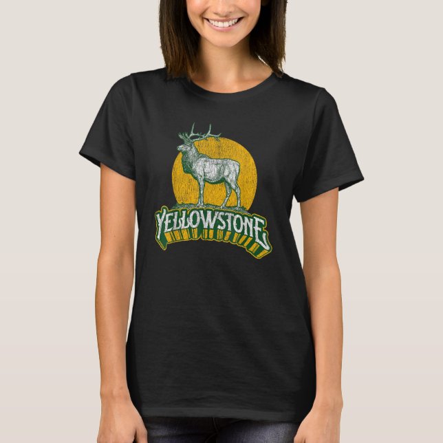 Camiseta Vintage Yellowstone Parque Nacional Elk Graphic Cl (Anverso)