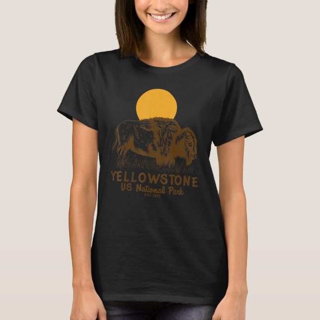 Camiseta Vintage Yellowstone Parque Nacional Estadounidense (Anverso)