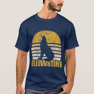 Camiseta Vintage Yellowstone Parque Nacional Wolf Retro
