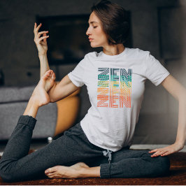 Camiseta VINTAGE ZEN Tipografía de color arcoiris