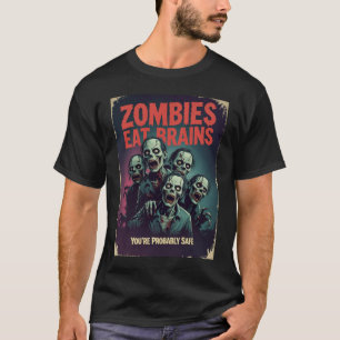 Camiseta Vintage Zombie Movie Tee - Brains Humeen Halloween