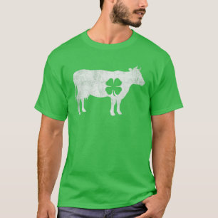 Camiseta Vintages St Patricks Day Funny Cow Irish Cow Lucky