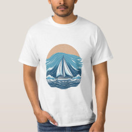 Camiseta vintaje design boat ocean 2