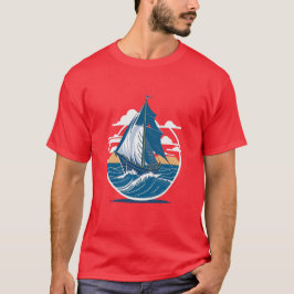 Camiseta vintaje design boat ocean 4