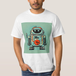 Camiseta vintaje robot steampunk green
