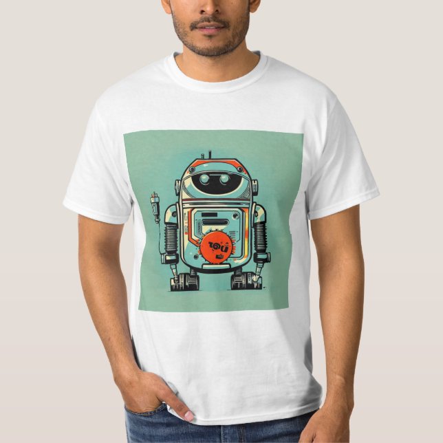 Camiseta vintaje robot steampunk green (Anverso)