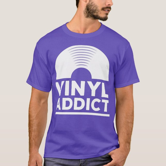 Camiseta Vinyl Addict Tee Retro DJ de música de la vieja es (Anverso)