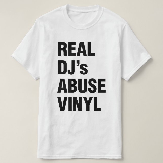 CAMISETA VINYL DE ABUSO DE DJ REAL (Diseño del anverso)