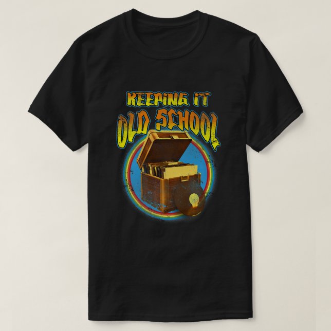 Camiseta Vinyl Hip Hop Rock Music Old School3247 (Diseño del anverso)