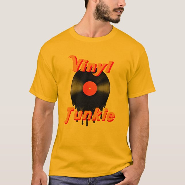 Camiseta Vinyl Junkie (Anverso)