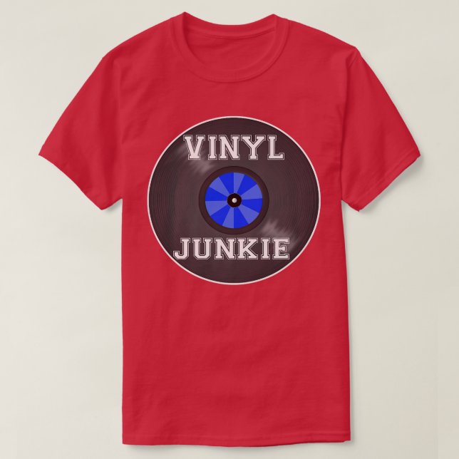 Camiseta Vinyl Junkie Funny Grabación de Vinyl Gráfica de L (Diseño del anverso)