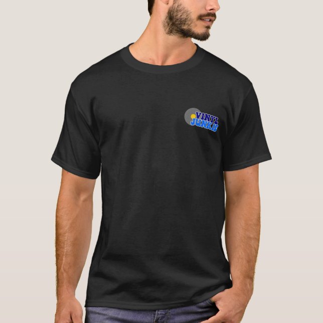 Camiseta Vinyl Junkie | Recopilador de registros | (Anverso)