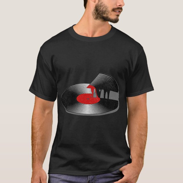 Camiseta Vinyl Licorice Pizza. Grabar LP Retro Music DJ Gif (Anverso)